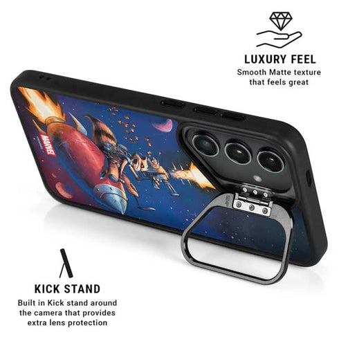 Marvel Rocket Raccoon Rocket Ride Galaxy S25 Plus Kickstand Case