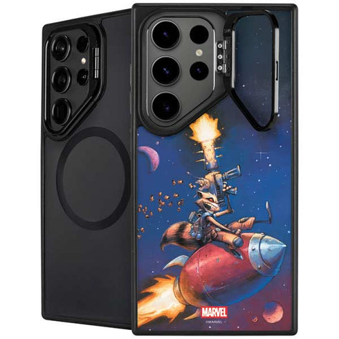 Marvel Rocket Raccoon Rocket Ride Galaxy S26 Ultra Kickstand Case