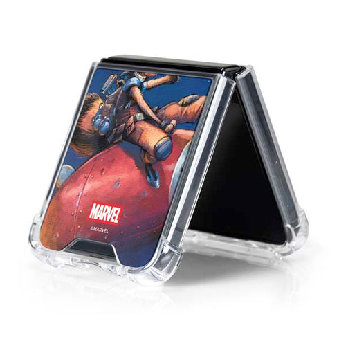 Marvel Rocket Raccoon Rocket Ride Galaxy Z Flip5 5G Clear Case