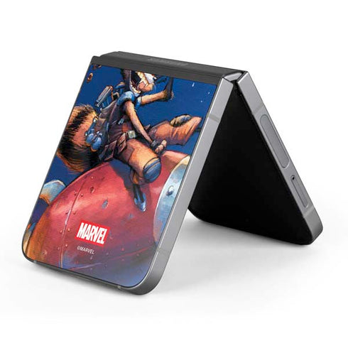 Marvel Rocket Raccoon Rocket Ride Galaxy Z Flip6 Skin