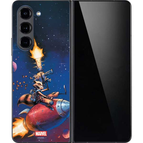 Marvel Rocket Raccoon Rocket Ride Galaxy Z Fold5 5G Skin