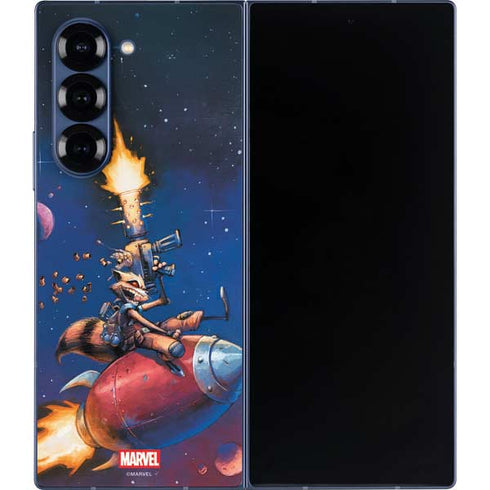 Marvel Rocket Raccoon Rocket Ride Galaxy Z Fold6 Skin