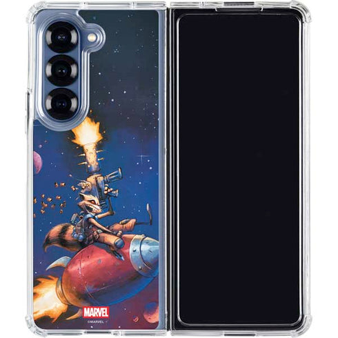 Marvel Rocket Raccoon Rocket Ride Galaxy Z Fold7 Clear Case