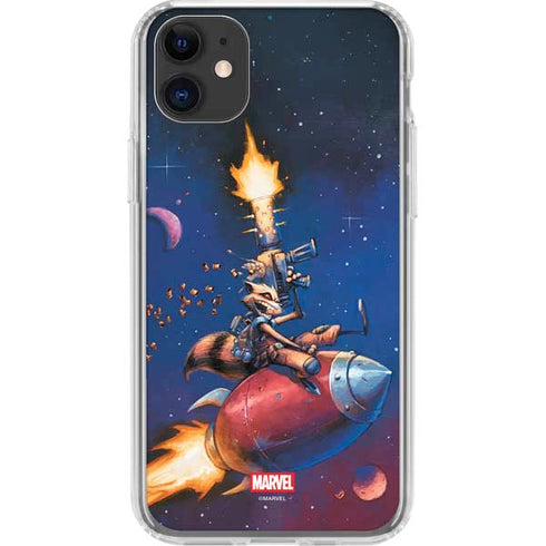 Marvel Rocket Raccoon Rocket Ride iPhone 11 Clear Case