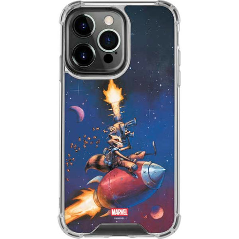 Marvel Rocket Raccoon Rocket Ride iPhone 14 Pro Clear Case