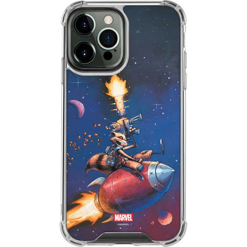 Marvel Rocket Raccoon Rocket Ride iPhone 14 Pro Max Clear Case