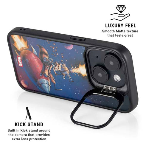 Marvel Rocket Raccoon Rocket Ride iPhone 15 Kickstand Case