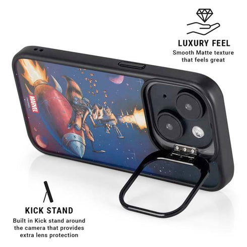 Marvel Rocket Raccoon Rocket Ride iPhone 15 Plus Kickstand Case