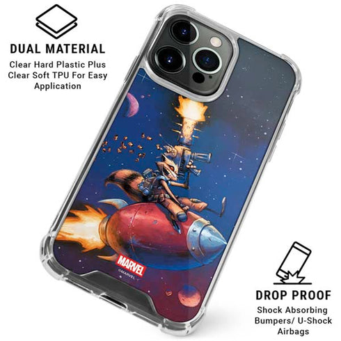 Marvel Rocket Raccoon Rocket Ride iPhone 15 Pro Clear Case