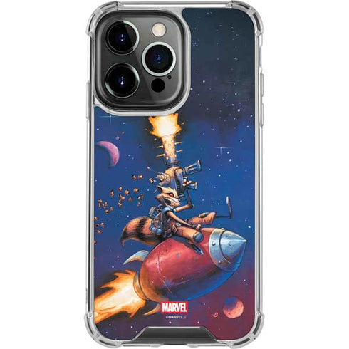 Marvel Rocket Raccoon Rocket Ride iPhone 15 Pro Max Clear Case