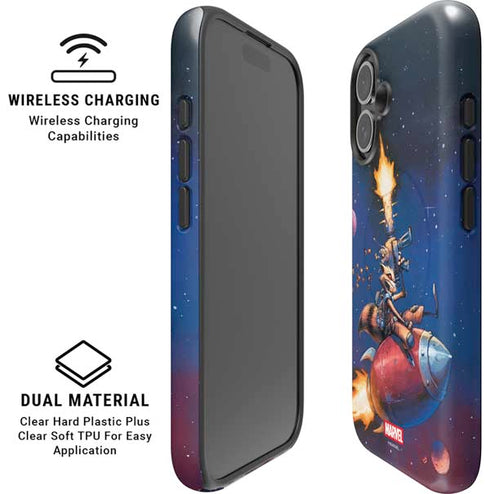 Marvel Rocket Raccoon Rocket Ride iPhone 16 Magsafe Impact Case