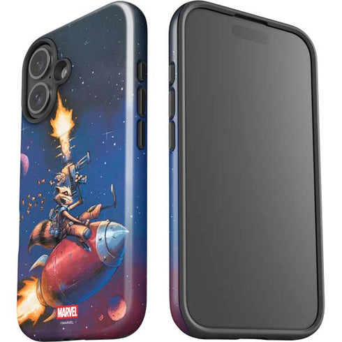 Marvel Rocket Raccoon Rocket Ride iPhone 16 Plus Impact Case