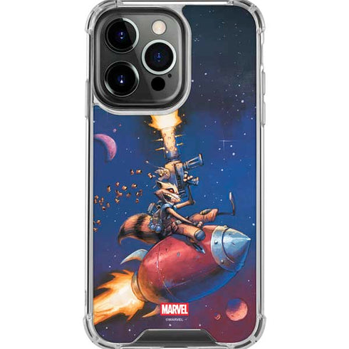 Marvel Rocket Raccoon Rocket Ride iPhone 16 Pro Max Clear Case