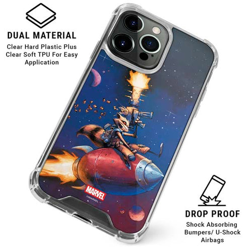 Marvel Rocket Raccoon Rocket Ride iPhone 16 Pro Max Clear Case