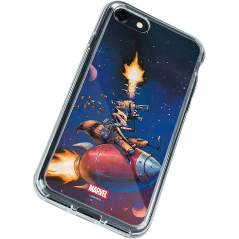 Marvel Rocket Raccoon Rocket Ride iPhone SE (2nd & 3rd Gen) Clear Case