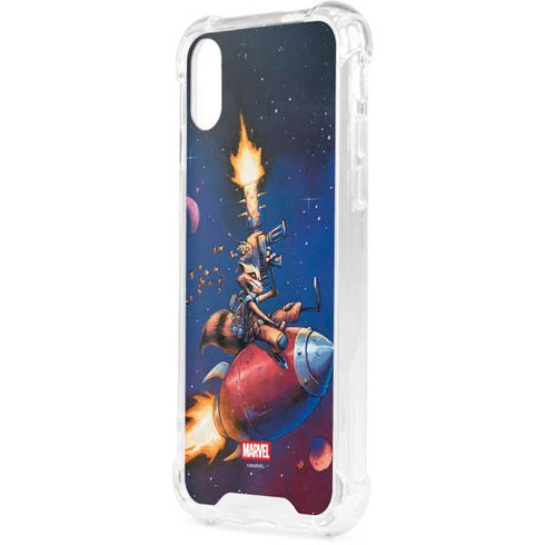 Marvel Rocket Raccoon Rocket Ride iPhone XS Clear Case