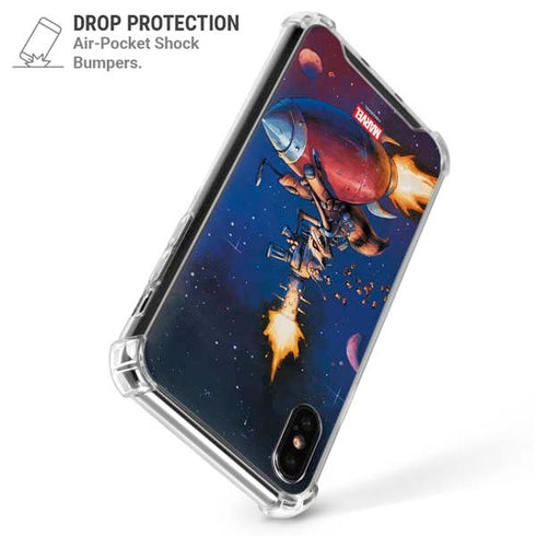 Marvel Rocket Raccoon Rocket Ride iPhone XS Max Clear Case