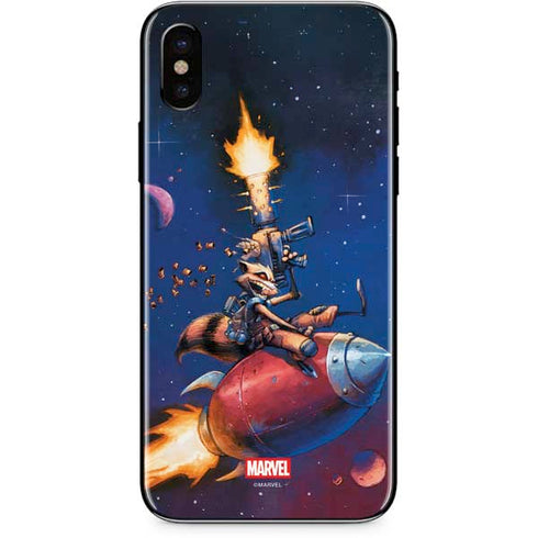 Marvel Rocket Raccoon Rocket Ride iPhone XS Max Skin