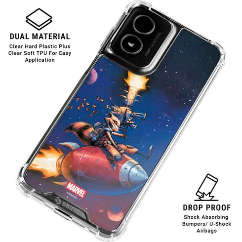Marvel Rocket Raccoon Rocket Ride Moto G Power 5G (2024) Clear Case