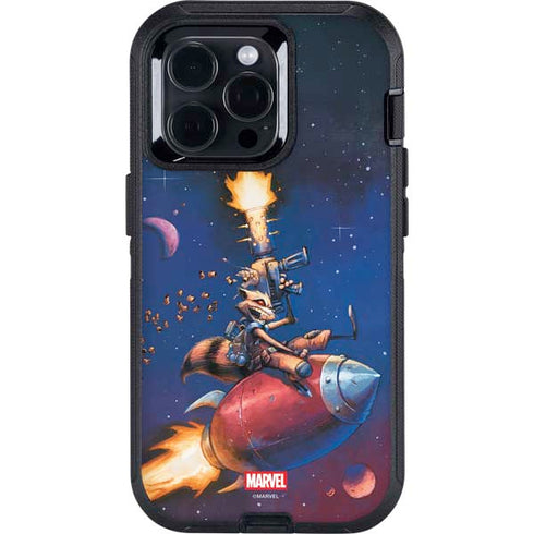 Marvel Rocket Raccoon Rocket Ride Otterbox Defender iPhone Skin