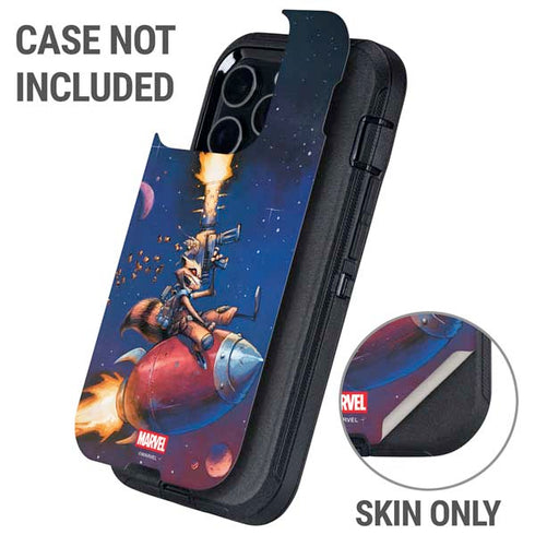 Marvel Rocket Raccoon Rocket Ride Otterbox Defender iPhone Skin