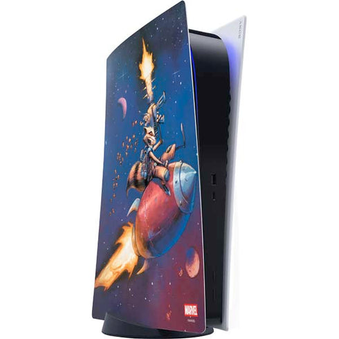 Marvel Rocket Raccoon Rocket Ride PS5 Digital Edition Console Skin