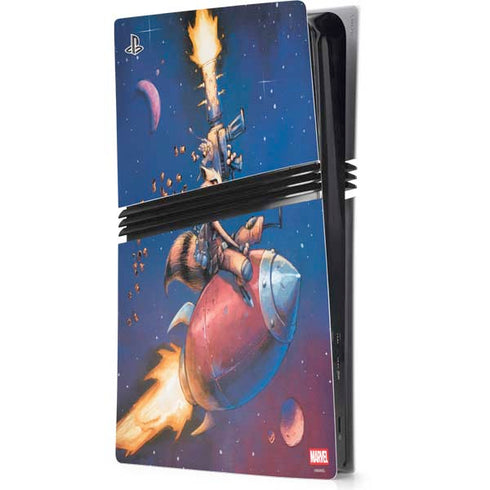 Marvel Rocket Raccoon Rocket Ride PS5 Pro Console Skin