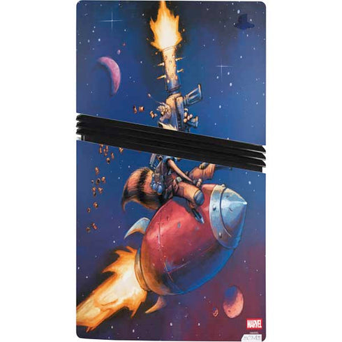 Marvel Rocket Raccoon Rocket Ride PS5 Pro Console Skin