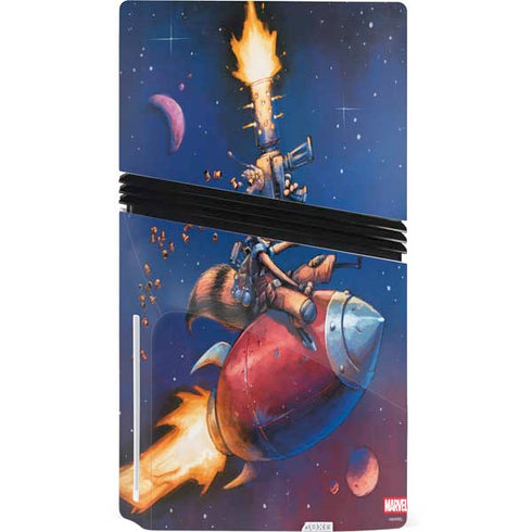 Marvel Rocket Raccoon Rocket Ride PS5 Pro Disk Console Skin