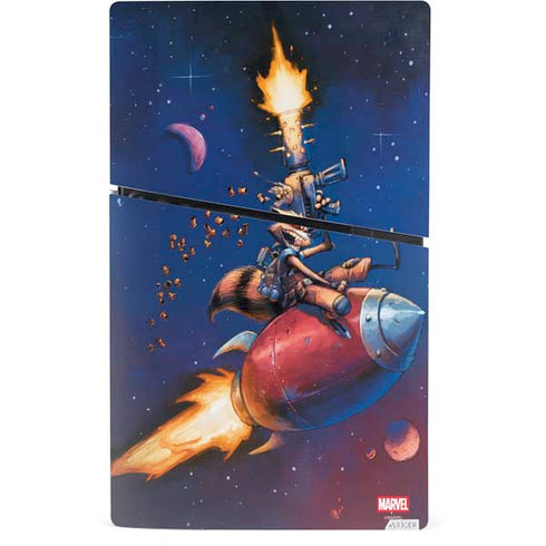 Marvel Rocket Raccoon Rocket Ride PS5 Slim Digital Edition Console Skin