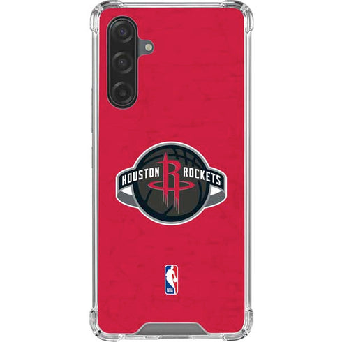 NBA Houston Rockets Distressed Galaxy A17 Clear Case