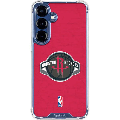 NBA Houston Rockets Distressed Galaxy S25 FE Clear Case