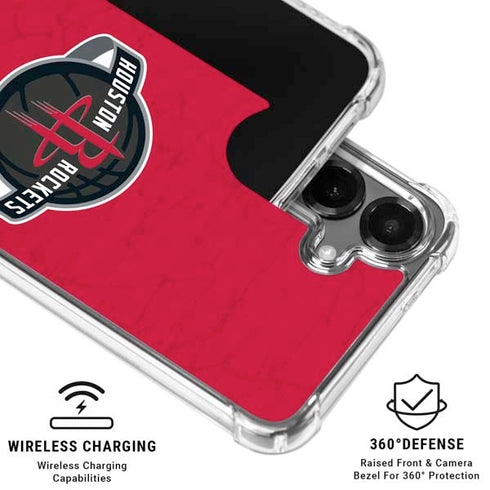 NBA Houston Rockets Distressed Galaxy S26 Clear Case
