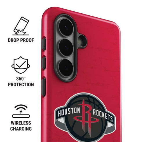 NBA Houston Rockets Distressed Galaxy S26 Impact Case