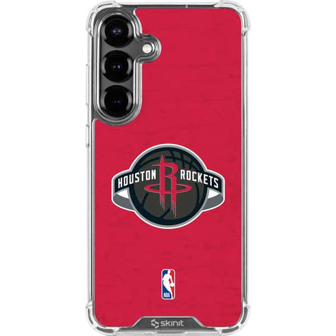 NBA Houston Rockets Distressed Galaxy S26 Plus Clear Case