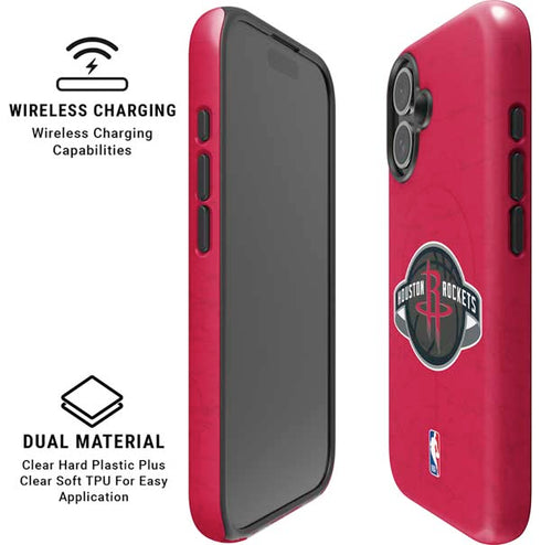 NBA Houston Rockets Distressed iPhone 16 Magsafe Impact Case