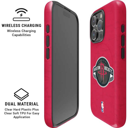 NBA Houston Rockets Distressed iPhone 16 Pro Magsafe Impact Case