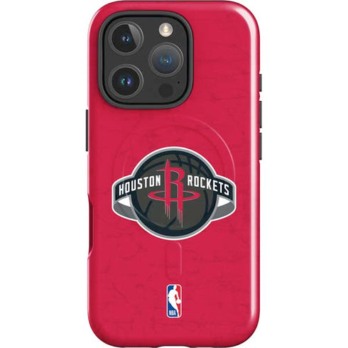 NBA Houston Rockets Distressed iPhone 16 Pro Max Magsafe Impact Case