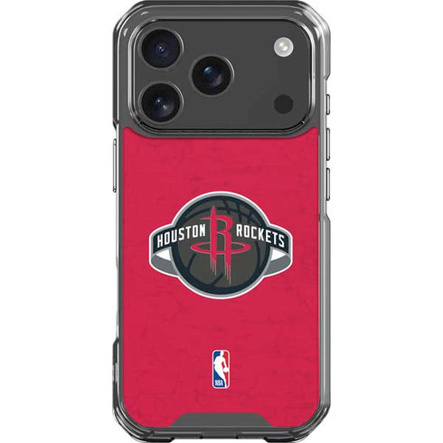 NBA Houston Rockets Distressed iPhone 17 Pro Clear Case
