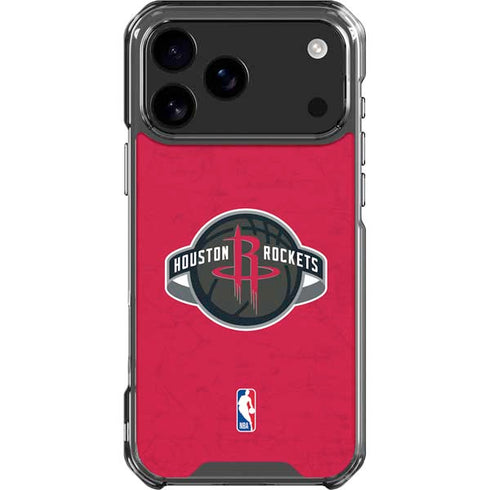 NBA Houston Rockets Distressed iPhone 17 Pro Max Clear Case