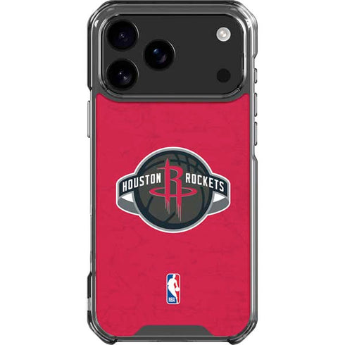 NBA Houston Rockets Distressed iPhone 18 Pro Max Clear Case