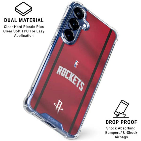 NBA Houston Rockets Jersey Galaxy S25 FE Clear Case