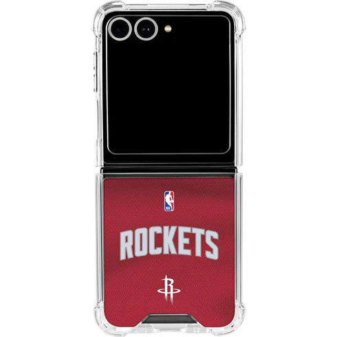 NBA Houston Rockets Jersey Galaxy Z Flip7 Clear Case