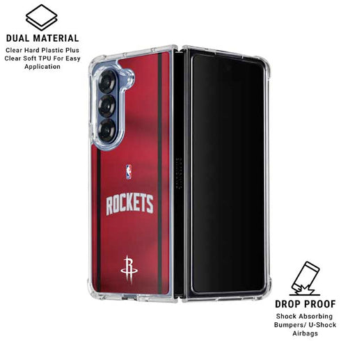 NBA Houston Rockets Jersey Galaxy Z Fold7 Clear Case