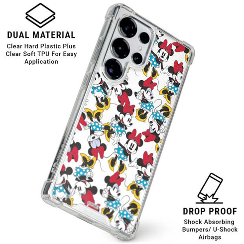 Disney Minnie Mouse Rockin Minnie Pattern Galaxy S26 Ultra Clear Case