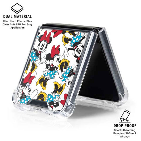 Disney Minnie Mouse Rockin Minnie Pattern Galaxy Z Flip6 Clear Case