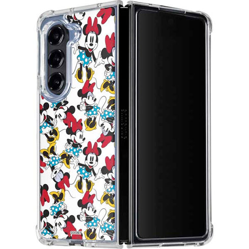 Disney Minnie Mouse Rockin Minnie Pattern Galaxy Z Fold5 5G Clear Case