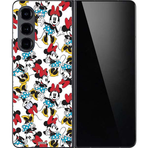 Disney Minnie Mouse Rockin Minnie Pattern Galaxy Z Fold5 5G Skin