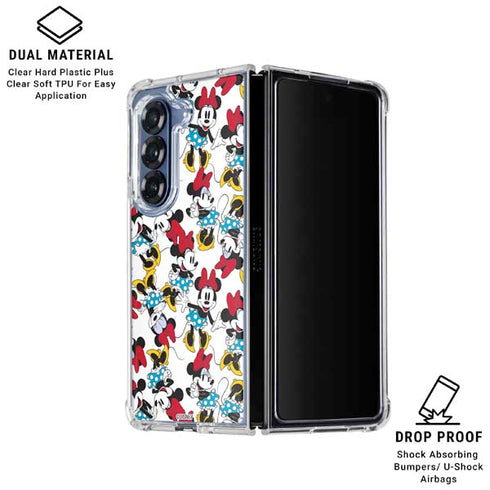 Disney Minnie Mouse Rockin Minnie Pattern Galaxy Z Fold6 Clear Case