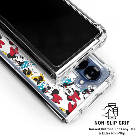 Disney Minnie Mouse Rockin Minnie Pattern Galaxy Z Fold6 Clear Case